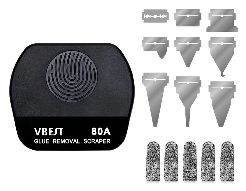 BEST εργαλείο αφαίρεσης κόλλας VBST-80B με 9x λεπίδες & 5x finger sleeves BEST εργαλείο αφαίρεσης κόλλας VBST-80B με 9x λεπίδες & 5x finger sleeves