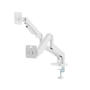 GEMBIRD DESK MOUNTED ADJUSTABLE DOUBLE MONITOR ARM 17'-32' WHITE