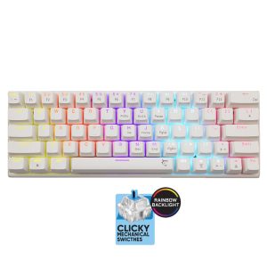 WHITE SHARK MECHANICAL KEYBOARD GK-002221V2 US BLUE SWITCH WAKIZASHI-2 WHITE