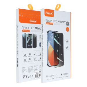 Τζαμάκι Privacy για iPhone 13 / 16e (SE 4 2025) Προστασία Οθόνης 6D Pro Veason – Μαύρο 1 6D Pro Veason Privacy Glass - for Iphone 13 / 16e (SE 4 2025) black