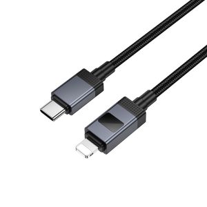 Καλώδιο φόρτισης USB C σε Lightning Hoco PD 27W με οθόνη 1 μέτρο X118 Μαύρο 5 4dd5e73da6c568b107b6878ce0366b77