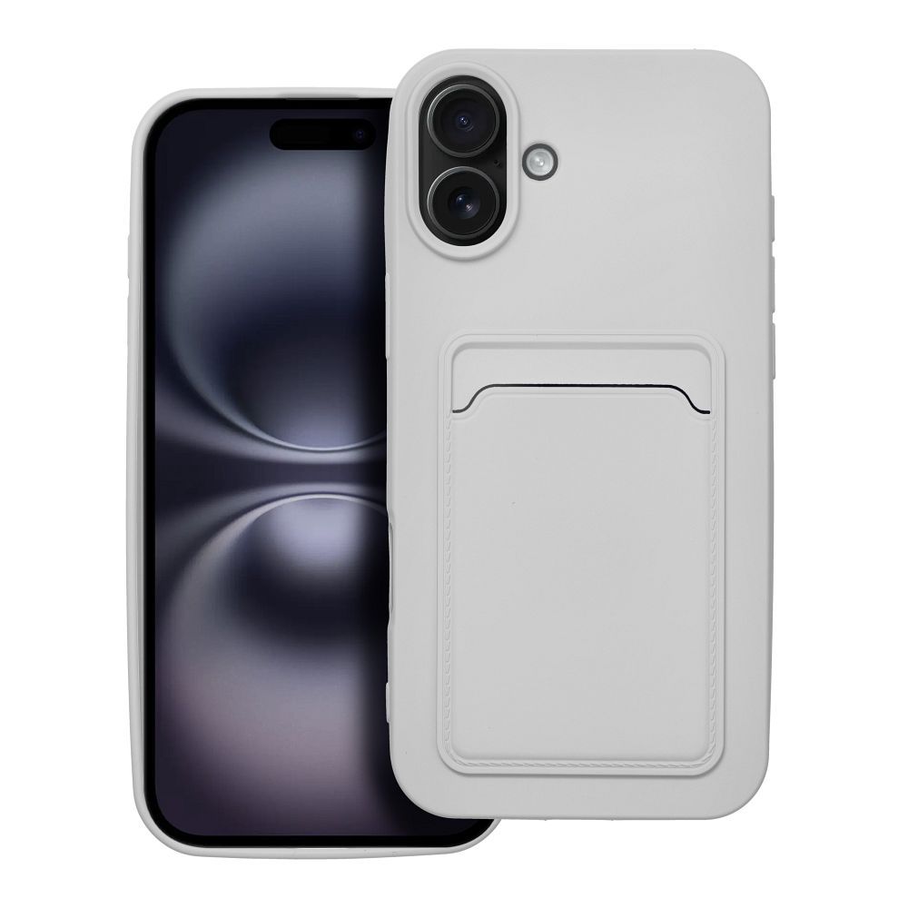 CARD case for IPHONE 16 Plus white Θήκη κινητού με υποδοχή κάρτας για IPHONE 16 Plus Λευκή