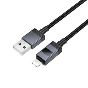 Καλώδιο φόρτισης USB A σε Lightning Hoco 2,4A με οθόνη 1 μέτρο X118 Μαύρο 5 8976aaaac75c0504c22f111ed8a1395a