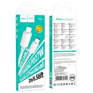 Καλώδιο φόρτισης USB C σε Lightning Hoco PD 27W 2 μέτρα X88 Λευκό 5 91711f40f0829f987e081b5fac5b4836