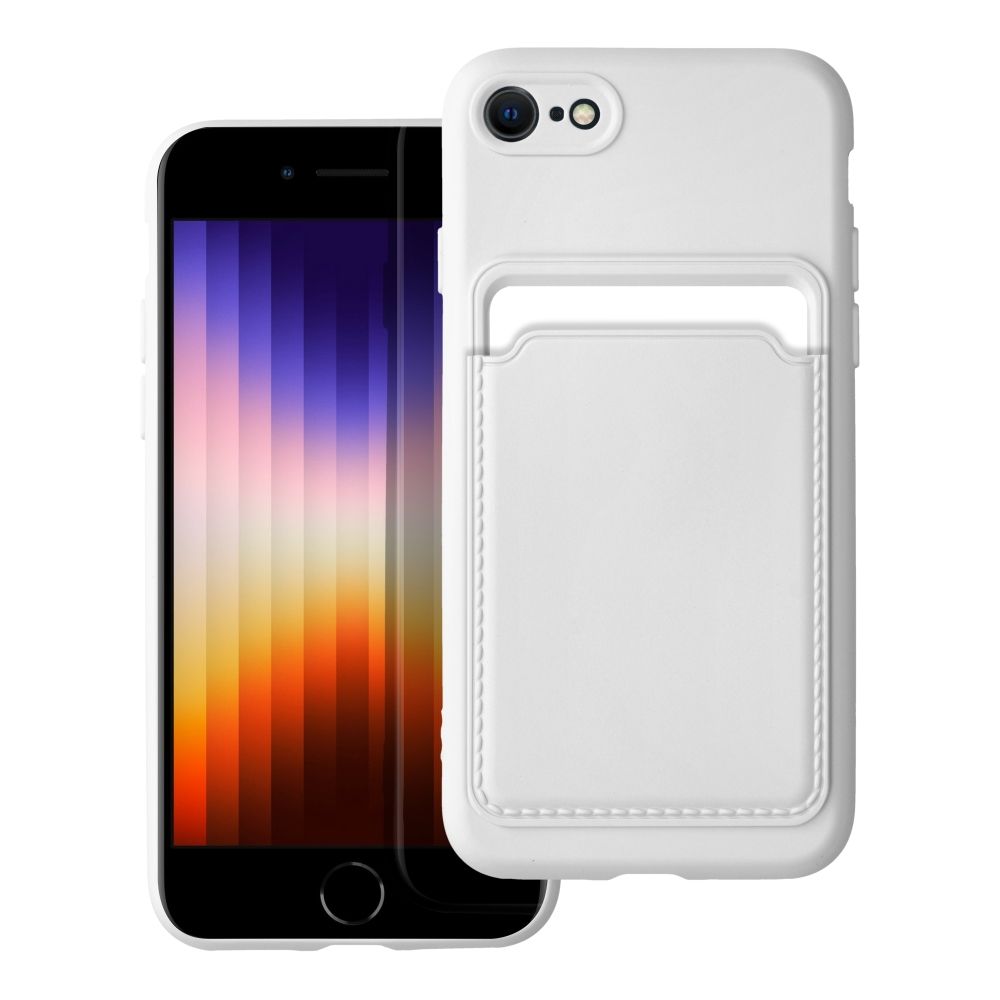 CARD case for IPHONE 7 / 8 / SE 2020 / SE 2022 white Θήκη κινητού με υποδοχή κάρτας για IPHONE 7 / 8 / SE 2020 / SE 2022 Λευκή