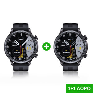 1+1 Δώρο – 2 Smartwatch με Ελληνικό Μενού, Bluetooth Κλήσεις, Μέτρηση οξυγόνου & παλμού, Αδιάβροχο IP67 – Μαύρα