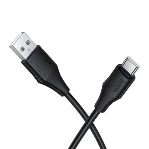 Καλώδιο φόρτισης USB A σε USB C Hoco 3A 1 μέτρο X124 Μαύρο Σιλικόνη