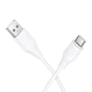Καλώδιο φόρτισης USB A σε USB C Hoco 3A 1 μέτρο X124 Λευκό Σιλικόνη