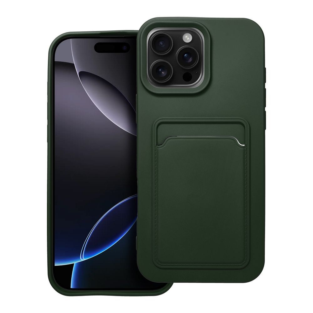 CARD case for IPHONE 16 Pro Max green Θήκη κινητού με υποδοχή κάρτας για IPHONE 16 Pro Max Πράσινη