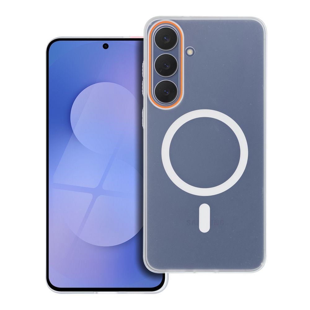 Case for Samsung A17 / A18 Go Orange compatible with MagSafe transparent Case for Samsung A17 / A18 Go Orange compatible with MagSafe transparent