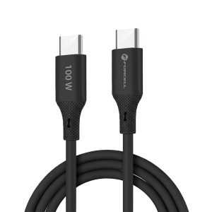 Καλώδιο USB-C σε USB-C PD 100W 5A Forcell F-Energy C347 Silicone QC4.0 1m Μαύρο