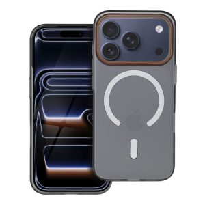 Case for iPhone 17 Pro Max / 18 Pro Max (low camera edge) Go Orange compatible with MagSafe black