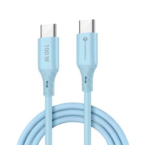 Καλώδιο USB-C σε USB-C 100W 5A Forcell F-Energy C347 Silicone PD QC4.0 1m Μπλε