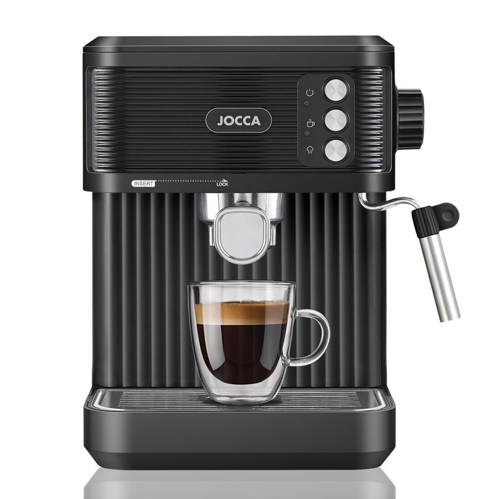 JOCCA 20 BAR ESPRESSO MACHINE WITH STEAM WAND AND 1.8 LITRE WATER TANK BLACK JOCCA 20 BAR ESPRESSO MACHINE WITH STEAM WAND AND 1.8 LITRE WATER TANK BLACK