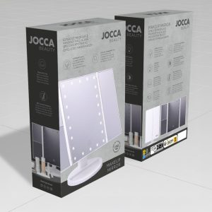 JOCCA FOLDABLE MAKEUP MIRROR WITH LED LIGHT AND 1X/2X/3X MAGNIFICATION WHITE 3 J 2722 6