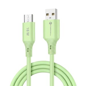 Καλώδιο USB-A σε Micro USB QC3.0 18W 2.4A Forcell F-Energy C341 Silicone 1m Πράσινο