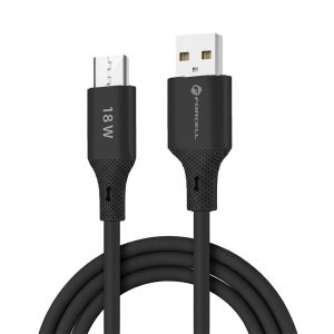 Καλώδιο USB-A σε Micro USB QC3.0 18W 2.4A Forcell F-Energy C341 Silicone 1m Μαύρο