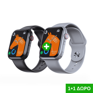 1+1 Δώρο – 2 Smartwatch με Ελληνικό Μενού, Κλήσεις, Παλμογράφο & Ειδοποιήσεις – M50 PROBS Μαύρο & Ασημί 4 M50PROBS2