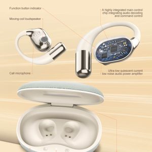 LDNIO earphones με θήκη φόρτισης T11, OWS, Φ15mm, 50/450mAh, μαύρα 4 50/450mAh