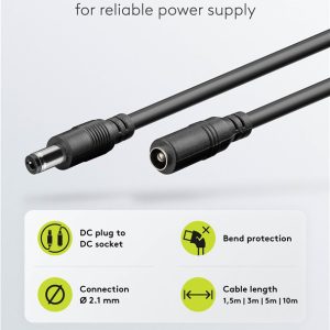 GOOBAY καλώδιο προέκτασης τροφοδοσίας 71399, 5.5x2.1mm, 3m, μαύρο 3 3m