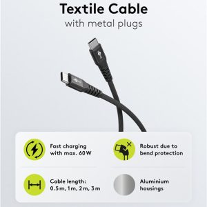 GOOBAY καλώδιο USB-C 73955, 60W, 480Mbps, 3m, μαύρο 4 3m
