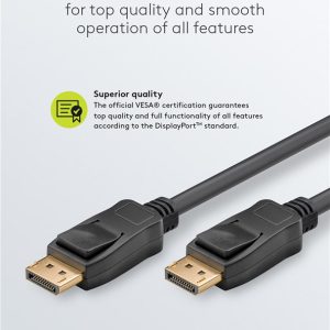 GOOBAY καλώδιο DisplayPort 74777, VESA Certified, 8K/60Hz, 32.4 Gbps, 1m, μαύρο 3 8K/60Hz