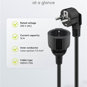 GOOBAY μπαλαντέζα προέκταση ρεύματος 93094, schuko, 3x 1.5mm², 5m, μαύρη 4 5m