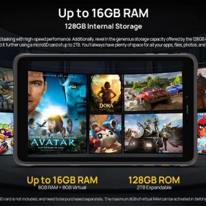 ULEFONE tablet Armor Pad Pro, 8", 8/256GB, 4G, 7650mAh, IP68/IP69K, μαύρο 3 8/256GB