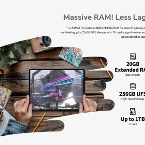 TECLAST tablet ArtPad Pro με στυλό αφής, 12.7", 8/256GB, 4G, Android 15, 10000mAh, γκρι 4 4G