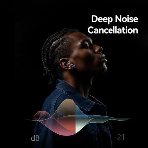 USAMS earphones με θήκη φόρτισης E02, TWS, ANC & ENC, Φ10mm, 35/300mAh, μαύρα 3 ANC & ENC