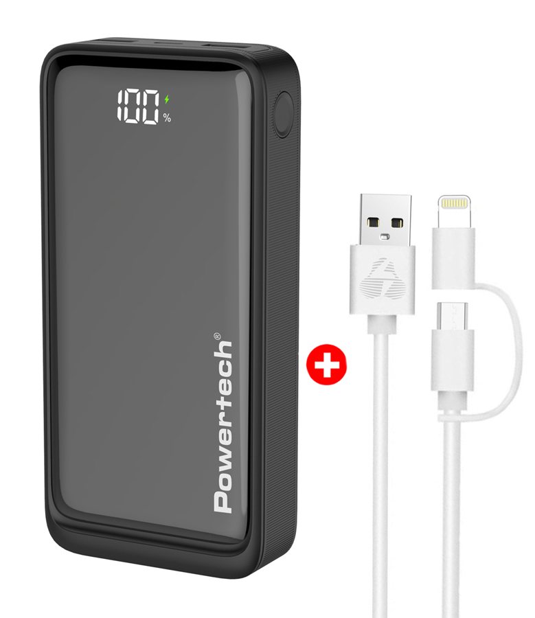 POWERTECH power bank PT-1327 με οθόνη & MFi καλώδιο USB σε Micro/Lightning POWERTECH power bank PT-1327 με οθόνη & MFi καλώδιο USB σε Micro/Lightning