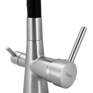 BRUNO μπαταρία πάγκου κουζίνας BRN-0239, τρίοδη, αναμεικτική, μαύρη/ασημί 4 μαύρη/ασημί