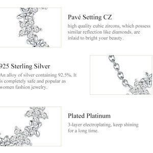 BAMOER κολιέ BSN028 με κυβική ζιρκόνια, ασήμι 925, ασημί 4 BSN028 3