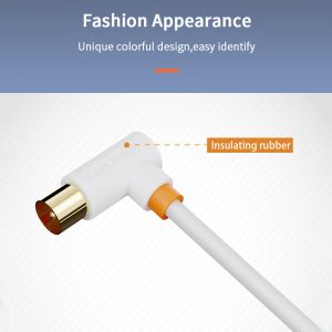 CABLETIME καλώδιο κεραίας CT-AV101-10, γωνιακό, 75 Ohm, 1m, λευκό 3 75 Ohm