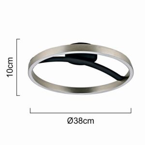 POWERTECH LED φωτιστικό οροφής HLL-0200, 29W, 4000K, Φ38x10cm, ασημί/μαύρο 4 Φ38x10cm