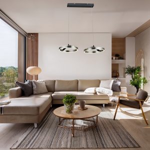 POWERTECH LED φωτιστικό οροφής HLL-0203, 42W, 4000K, 70x30x120cm, ασημί/μαύρο 3 4000K