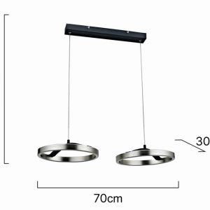 POWERTECH LED φωτιστικό οροφής HLL-0203, 42W, 4000K, 70x30x120cm, ασημί/μαύρο 4 70x30x120cm