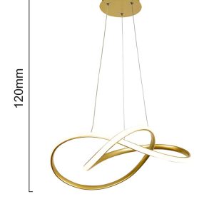 POWERTECH LED φωτιστικό οροφής HLL-0208, 48W, 4000K, Φ50cm x 120cm, χρυσό 4 Φ50cm x 120cm