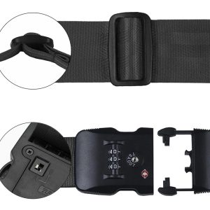 HOME USE ιμάντας βαλίτσας HUH-0245 με λουκέτο συνδυασμού TSA, ρυθμιζόμενος, 2m, μαύρος 3 2m