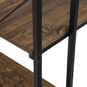 HOME USE γραφείο HUH-0249 με ραφιέρα, 120x60x122cm, καφέ/μαύρο 4 HUH 0249 3