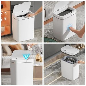 HOME USE κάδος απορριμμάτων HUH-0252 με φωτοκύτταρο, 11.5lt, λευκός 3 λευκός