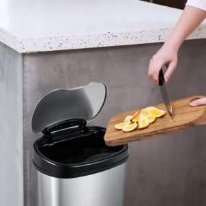 HOME USE κάδος απορριμμάτων HUH-0256 με φωτοκύτταρο, ανοξείδωτο ατσάλι, 15lt, ασημί 3 15lt