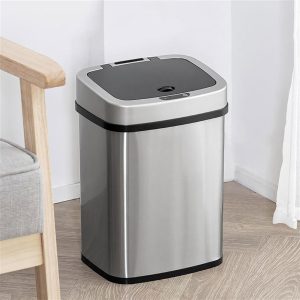 HOME USE κάδος απορριμμάτων HUH-0256 με φωτοκύτταρο, ανοξείδωτο ατσάλι, 15lt, ασημί 4 ασημί