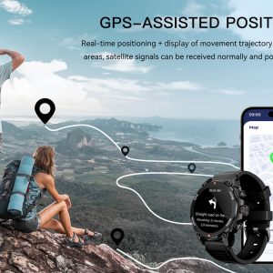INTIME smartwatch G6 με 2x λουράκια, heart rate, 1.43" AMOLED, GPS, 5ATM, titanium black 4 GPS
