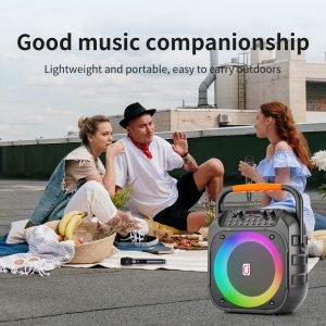 JYX φορητό ηχείο T26-T με 2x μικρόφωνα, 20W, 4000mah, LED, μαύρο 2 20W