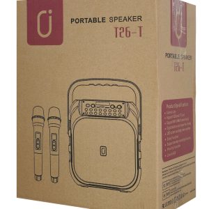 JYX φορητό ηχείο T26-T με 2x μικρόφωνα, 20W, 4000mah, LED, μαύρο 4 LED