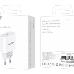 KAKUSIGA φορτιστής τοίχου KSC-1223, USB-C, 20W, λευκός 4 λευκός