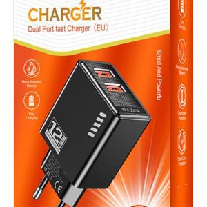 KAKUSIGA φορτιστής τοίχου KSC-1237, 2x USB, 12W, μαύρος 3 12W