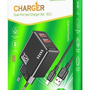 KAKUSIGA φορτιστής τοίχου KSC-1238 με καλώδιο USB-C, 2x USB, 12W, μαύρος 3 12W