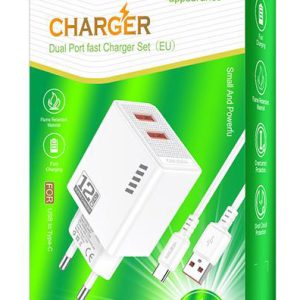 KAKUSIGA φορτιστής τοίχου KSC-1238 με καλώδιο USB-C, 2x USB, 12W, λευκός 3 12W